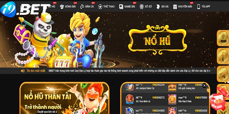 Khu vực slot game I9BET hấp dẫn khách hàng